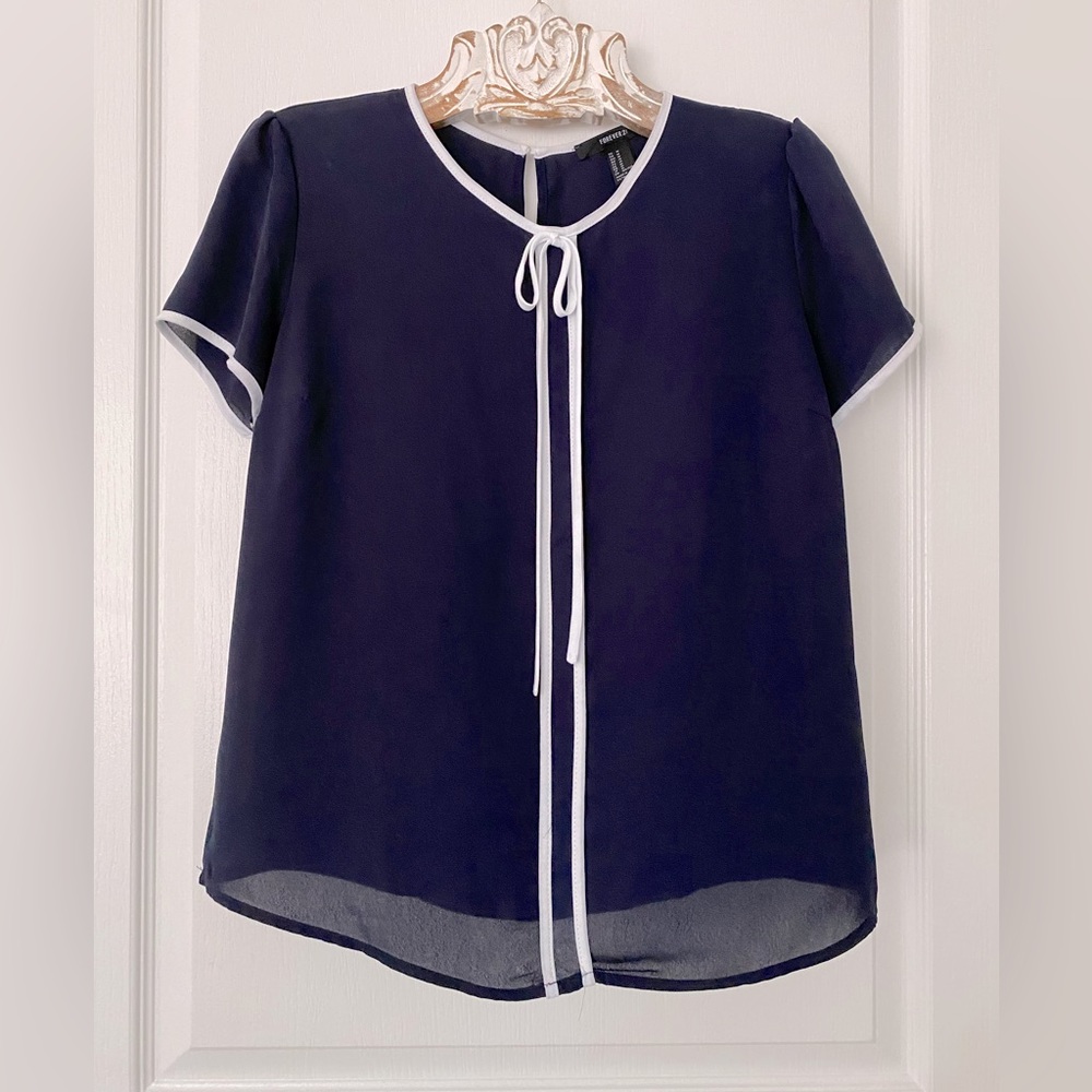 Forever 21 navy blue blouse, size M